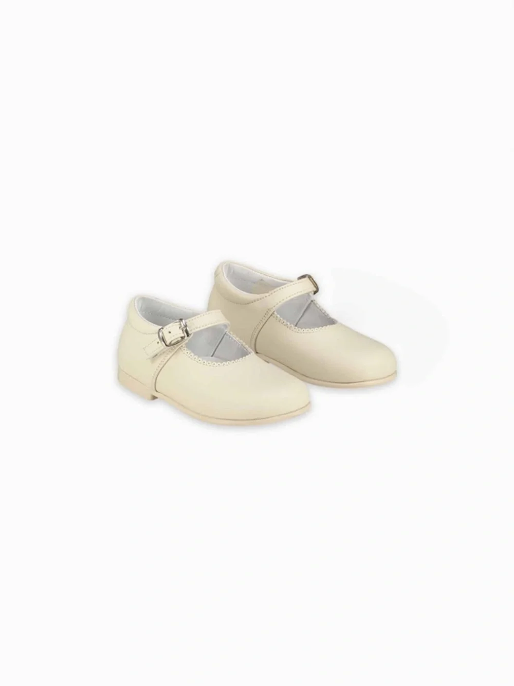 La Coqueta Ivory Nappa Leather Toddler Mary Jane Shoes Size 25 (9 US)